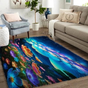 landscape Latch Hook Kits, Large Latch Hook Rug Kit for Adults Latch Hook Kits with Printed Canvas - Personalized Rug Kits for Entryways