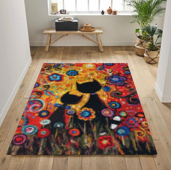 Cartoon gift for child latch hook kits large printed canvas yarn carpet diy  latch hook rug kits carpet embroidery carpet diy rug