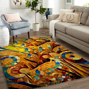 Farbe Gold-Klapphaken-Kits, große Knüpfteppich-Kit für Erwachsene mit bedruckter Leinwand / multifunktional / Wandteppich / Teppich / Geschenk