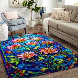 Contemporary Latch Hook Kit and Rug: Colorful Cushion Floor Art