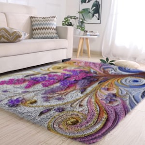 Latch Hook Kits Flower Make Your Own Cushion Colorful Rug Case Latch Hook Cushion Cover Hobby & Crafts