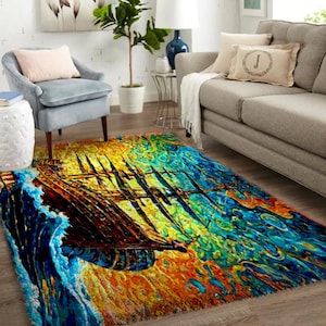 Abstrakter Teppich mit Knüpfteppich - Moderne Dekoration für Zuhause