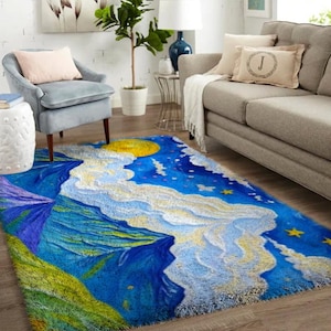 Inspiré de la nature : créez des tapis qui reflètent l'extérieur, grand kit de tapis à crochets pour adultes Kits de crochets à loquets avec toile imprimée