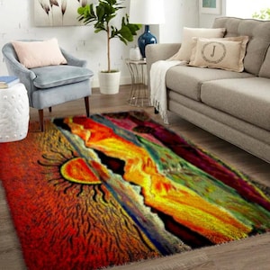 Latch Hook Kits, Large Latch Hook Rug Kit for Adults Latch Hook Kits with Printed Canvas Festivals Gifts Decoration Sun