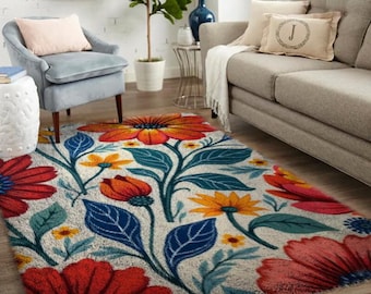 Flower Latch Hook Kits, Large Latch Hook Rug Kit for Adults Latch Hook Kits with Printed Canvas /Multi functional/tapestry/carpet/gift