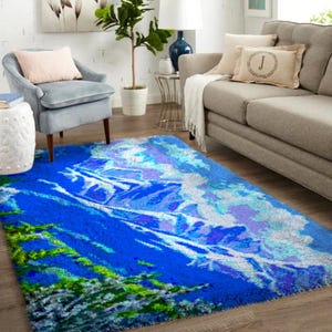 Landschaft Knüpfhaken Set für Erwachsene mit Bedruckter Leinwand - Geschenk für Freund: Die kreative Überraschung