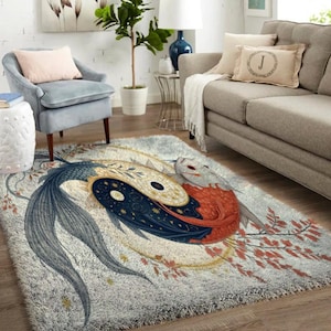 Latch Hook Kits, Large Latch Hook Rug Kit for Adults with Printed Canvas - Two fish