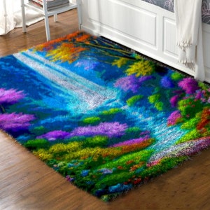 Contemporary Latch Hook Rug and Kit - Modernize Your Home with Handmade Art!