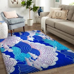Kits de crochets faits main, grand kit de tapis avec crochets pour adultes Kits de crochets avec toile imprimée / Multifonctions / tapisserie / tapis / cadeau