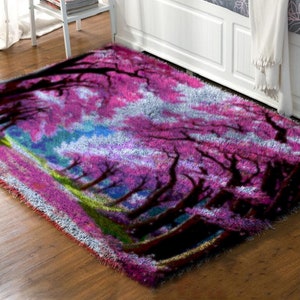 Oriental Vintage Rug Latch Hook Kit and Rug: Exotic Elegance for Your Floors