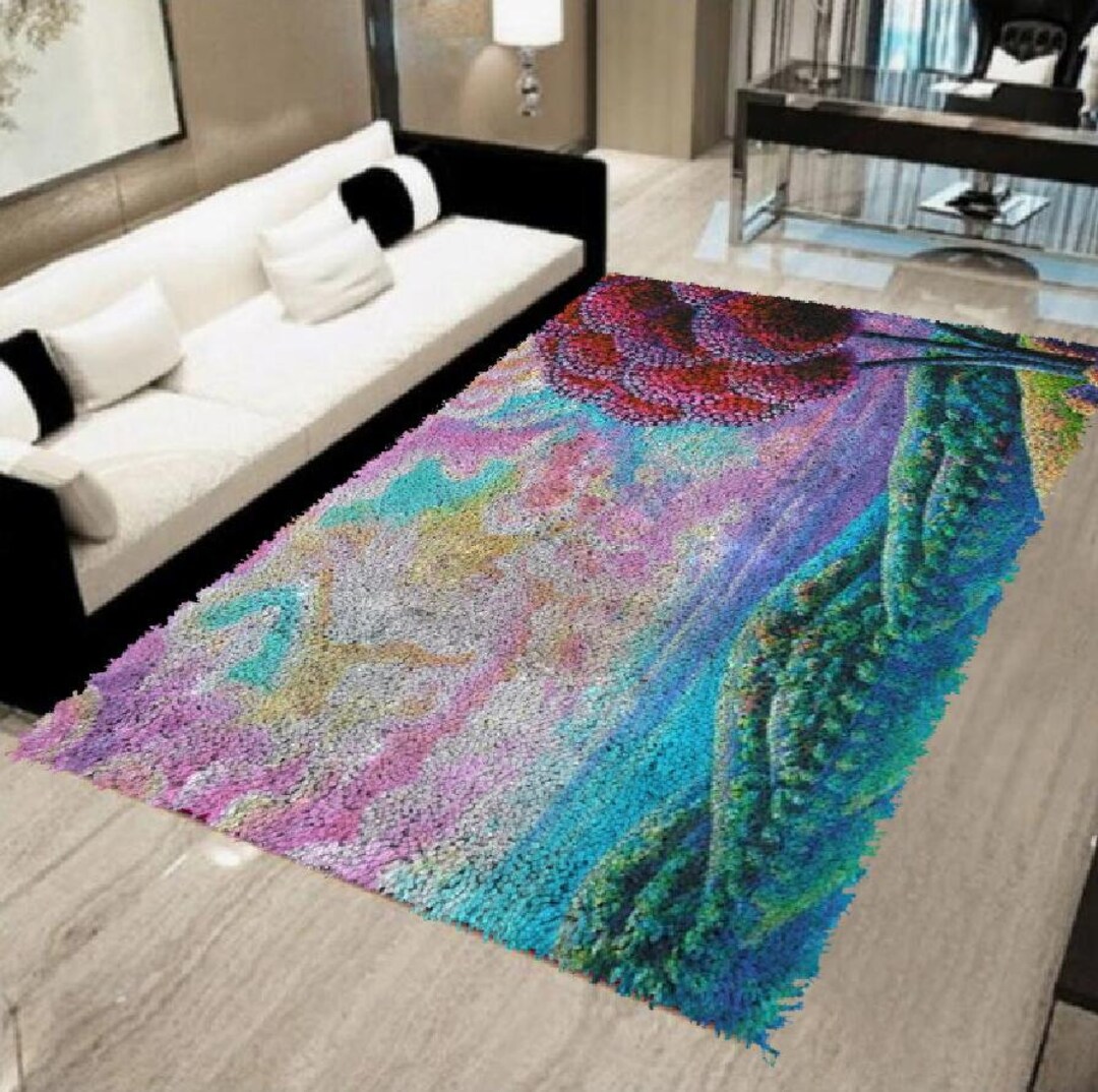 Let Hook Rug Kit Latch Hook Rug Kit for Beginners - Create a Tranquil Haven - Etsy
