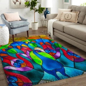 Color Latch Hook Kits, Large Latch Hook Rug Kit for Adults Latch Hook Kits with Printed Canvas Christmas  Decoration