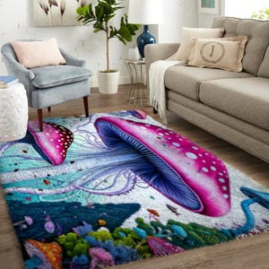 Latch Hook Kits Mushroom, Large Latch Hook Rug Kit for Adults Latch Hook Kits with Printed Canvas - Personalized Rug Kits for Entryways