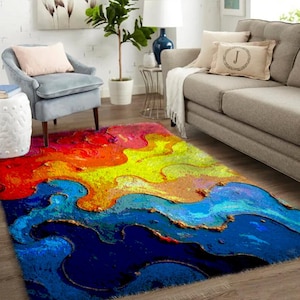 Tapis coloré à crochets, grand kit de tapis à crochets, parfait pour une décoration de salon