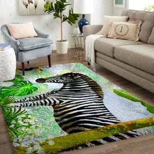 Tapis zébré à crochets, grand kit de tapis à crochets, parfait pour une décoration de salon