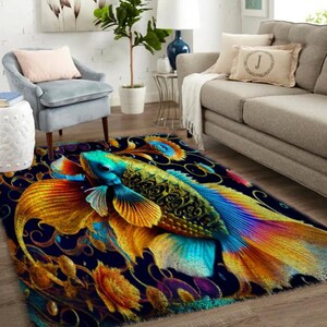Latch Hook Kits, Large Latch Hook Rug Kit for Adults with Printed Canvas - Aniaml fish