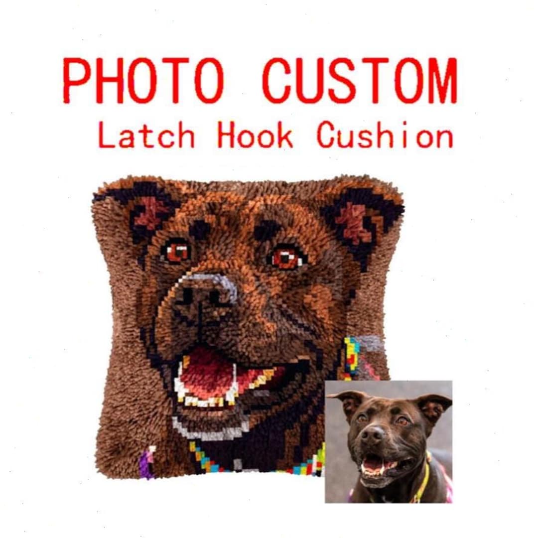 Custom Photo Latch Hook Kit - Personalized Pet Portrait Rug - DIY ...