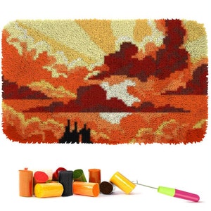 Festive Fiber Fun: Large Latch Hook Rug Kit for Holiday Home Embellishment