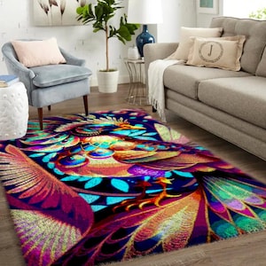 Farbvogel-Klapphaken-Kits, große Knüpfteppich-Kit für Erwachsene mit bedruckter Leinwand / multifunktional / Wandteppich / Teppich / Geschenk
