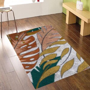 Latch Hook Rug Kits Gree leaf Plush Wall Tapestry Kits style DIY Carpet Rug Chunky Yarn Arts Cushion Crocheting Floor Mat Crafts
