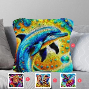 Dolphin Kits de loquets, grand kit d'oreillers pour loquets pour adultes Ensembles de loquets avec housse de coussin brodée décorative en toile