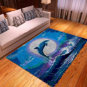 Contemporary Latch Hook Kit and Rug: Modern Floor Art at Your Fingertips