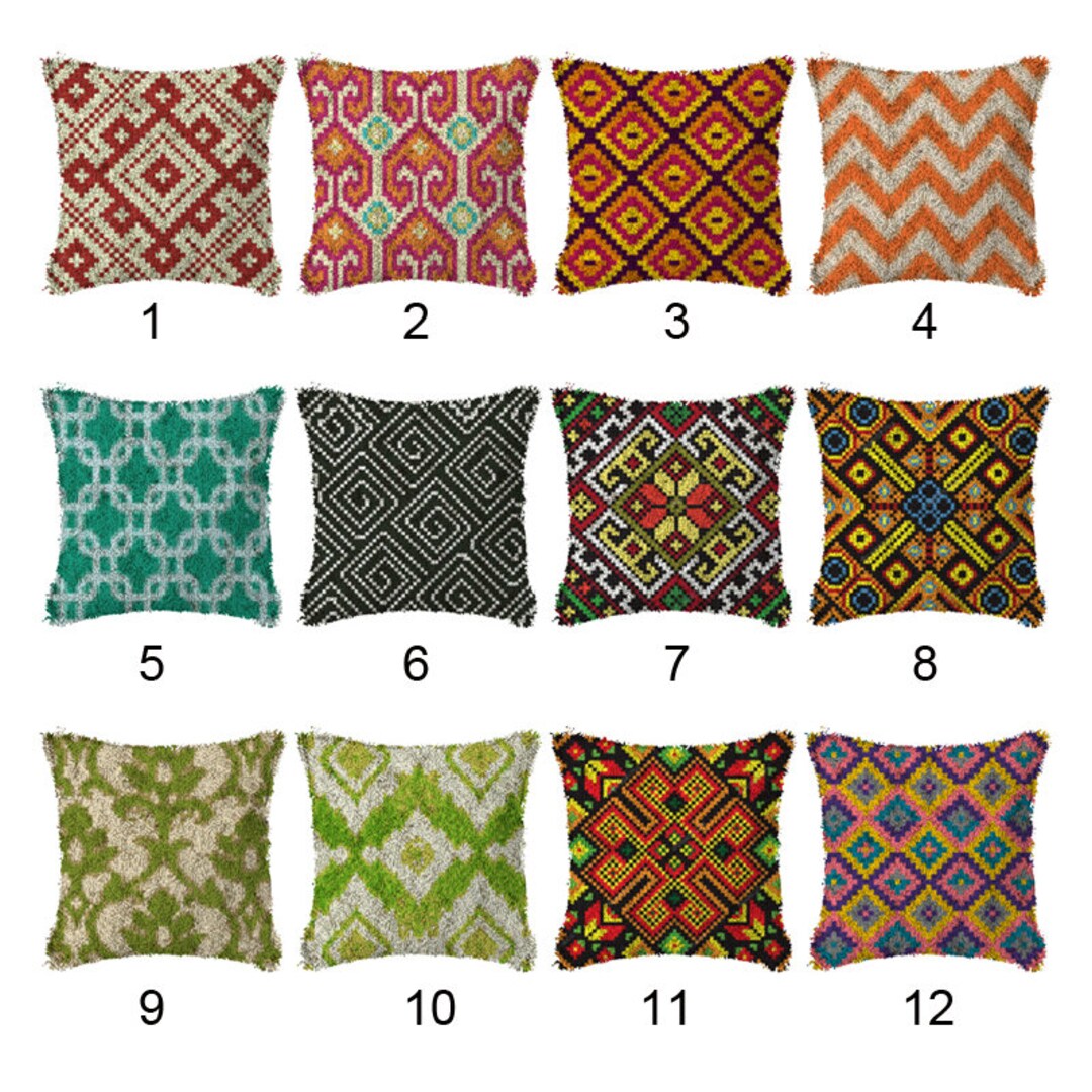 Completed Work Handmade Pillowcase Lattice Pattern Throw Pillow Toss