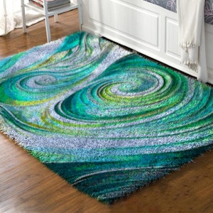 Gree Pattern Latch Hook Rug Kits ,  DIY Carpet Rug Chunky Yarn Arts Cushion Crocheting Floor Mat Crafts Plush Wall Tapestry Kits style