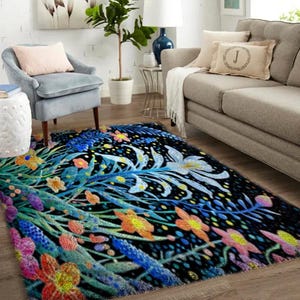 Latch Hook Kits, Large Latch Hook Rug Kit for Adults with Printed Canvas - Flower