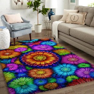 Gestickter Teppich-Knüpfhaken-Kit: Knüpfteppich-Kits, großer Teppich-Klapphaken-Kit für Erwachsene mit bedruckter Leinwand