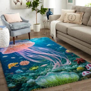 Kits de crochets, grand kit de tapis avec crochets pour adultes avec toile imprimée - Sea World