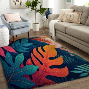 Leaves Latch Hook Rug Kit  Large Latch Hook Rug Kit for Adults Latch Hook Kits with Printed Canvas