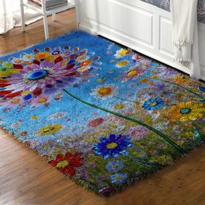 Embrodiered Latch Hook Kit and Rug: Craft a Detailed Handmade Rug