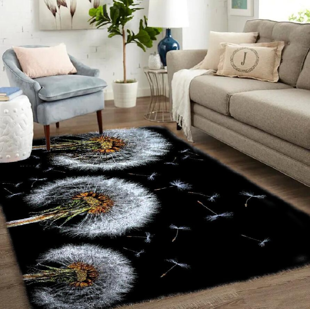 Dandelion Latch Hook Rug Kit: Acrylic Yarn, Printed Canvas (33x24in) - Etsy