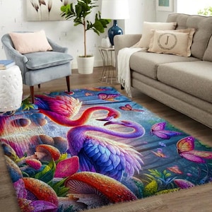 Flamingo Knüpfteppich Kit für Erwachsene Knüpfhaken Kits mit bedruckter Leinwand / multifunktional / Wandteppich / Teppich / Geschenk