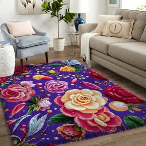 Blumen Knüpfteppich - Schönes Gartenmuster für Home Décor Knüpfhaken-Kit