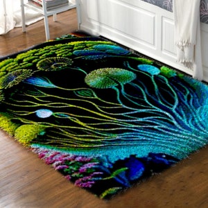 Handmade Abstract Latch Hook Kit and Rug: A Unique Decor Statement