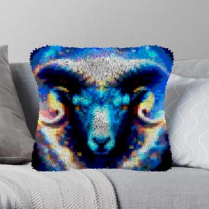 Latch Hook Kits Make Your Own Cushion goat Pre-Printed Canvas Crochet Pillow Case Latch Hook Cushion Cover Hobby & Crafts