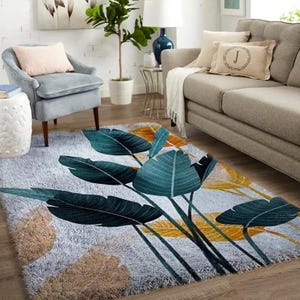 Large Latch Hook Rug - Vintage Style Tufted Floor Carpet, Cozy Living Room Home Decor