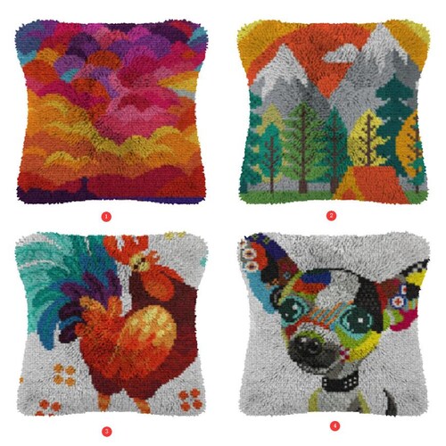 Bositigo DIY Latch Hook Kit – Make Your Own Throw Pillow Cover | 17x17 Inch