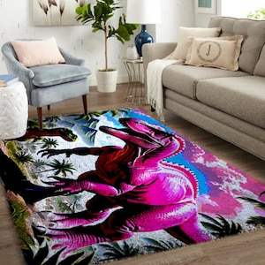 Dinosaurier-Klapphaken-Kits, großes Knüpfteppich-Kit für Erwachsene mit bedruckter Leinwand / multifunktional / Wandteppich / Teppich / Geschenk
