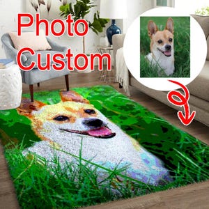 Latch Hook Rug Kit Custom Pattern: DIY Photo Embroidered Rug, Embroidery Kit for Beginners, Birthday Gifts, Customized DIY Kit
