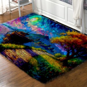 Alfombra y kit de gancho para pestillo para alfombra con estampado étnico: un tapiz de estilos globales