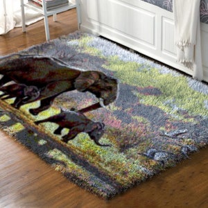 Latch Hook Rug Animal elephant Kits,  DIY Carpet Rug Chunky Yarn Arts Cushion Crocheting Floor Mat Crafts Plush Wall Tapestry Kits style