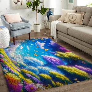 Latch Hook Kits, Large Latch Hook Rug Kit for Adults with Printed Canvas - garden