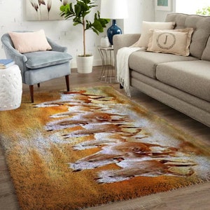 horse Latch Hook Kits, Large Latch Hook Rug Kit for Adults Latch Hook Kits with Printed Canvas Christmas  Decoration