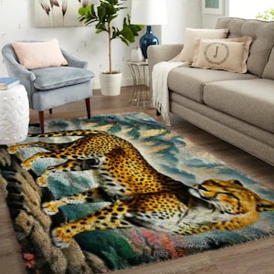 Latch Hook Kits leopard, Large Latch Hook Rug Kit for Adults Latch Hook Kits with Printed Canvas - Personalized Rug Kits for Entryways