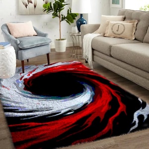 Kits de gancho de pestillo de rotación roja, kit de alfombra de gancho de pestillo grande para adultos Kits de gancho de pestillo con lienzo impreso - Kits de alfombra personalizados para bordado