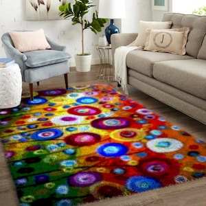Kits de tapis à crochets floraux - Kits de crochets à loquets, grand kit de tapis à crochets à loquets pour adultes Kits de crochets à loquets avec toile imprimée