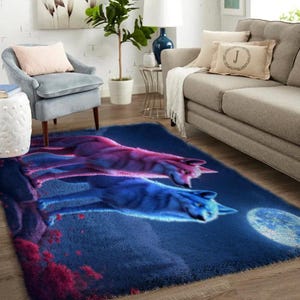 Wolf Knüpfteppich Set, Großes Knüpfteppich-Set für Erwachsene mit bedruckter Leinwand / multifunktional / Wandteppich / Teppich / Geschenk